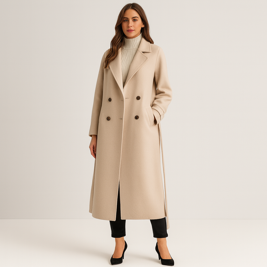 Cecille | Eleganter langer Wollmantel