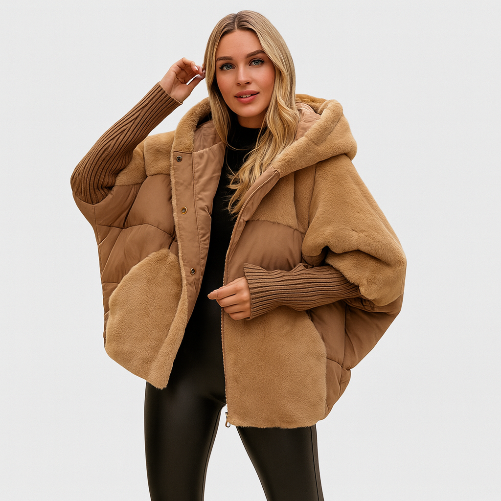 Lunivara | Oversized Steppjacke mit Kapuze