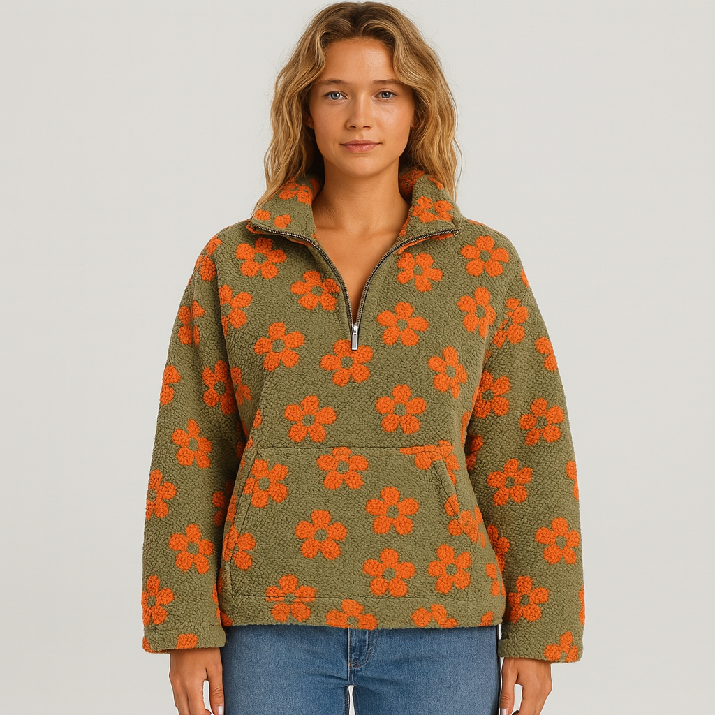 Vivien | Pullover mit Frühlingsblütenmuster