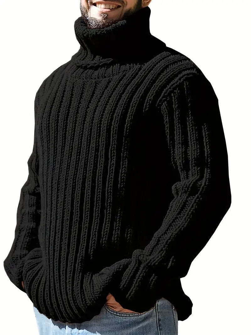 Holger - Tykstrickter Rollkragenpullover