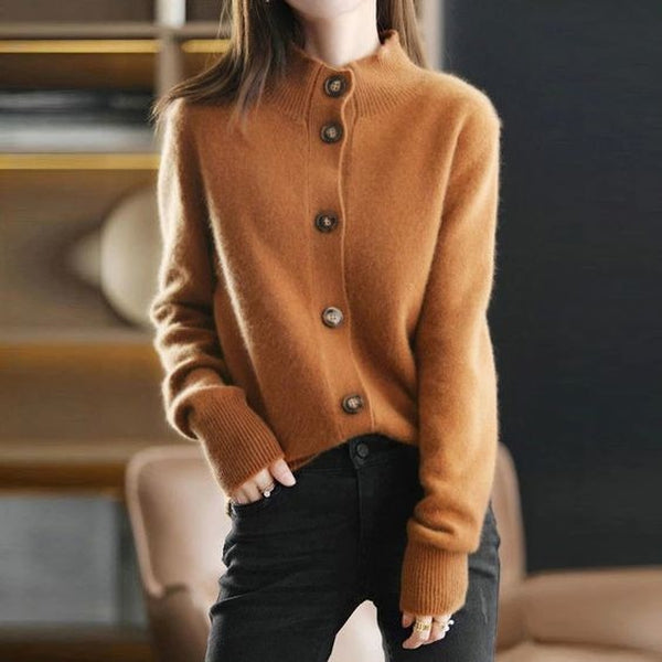 AutumnTrend®-Pullover in Braun mit hohem Kragen