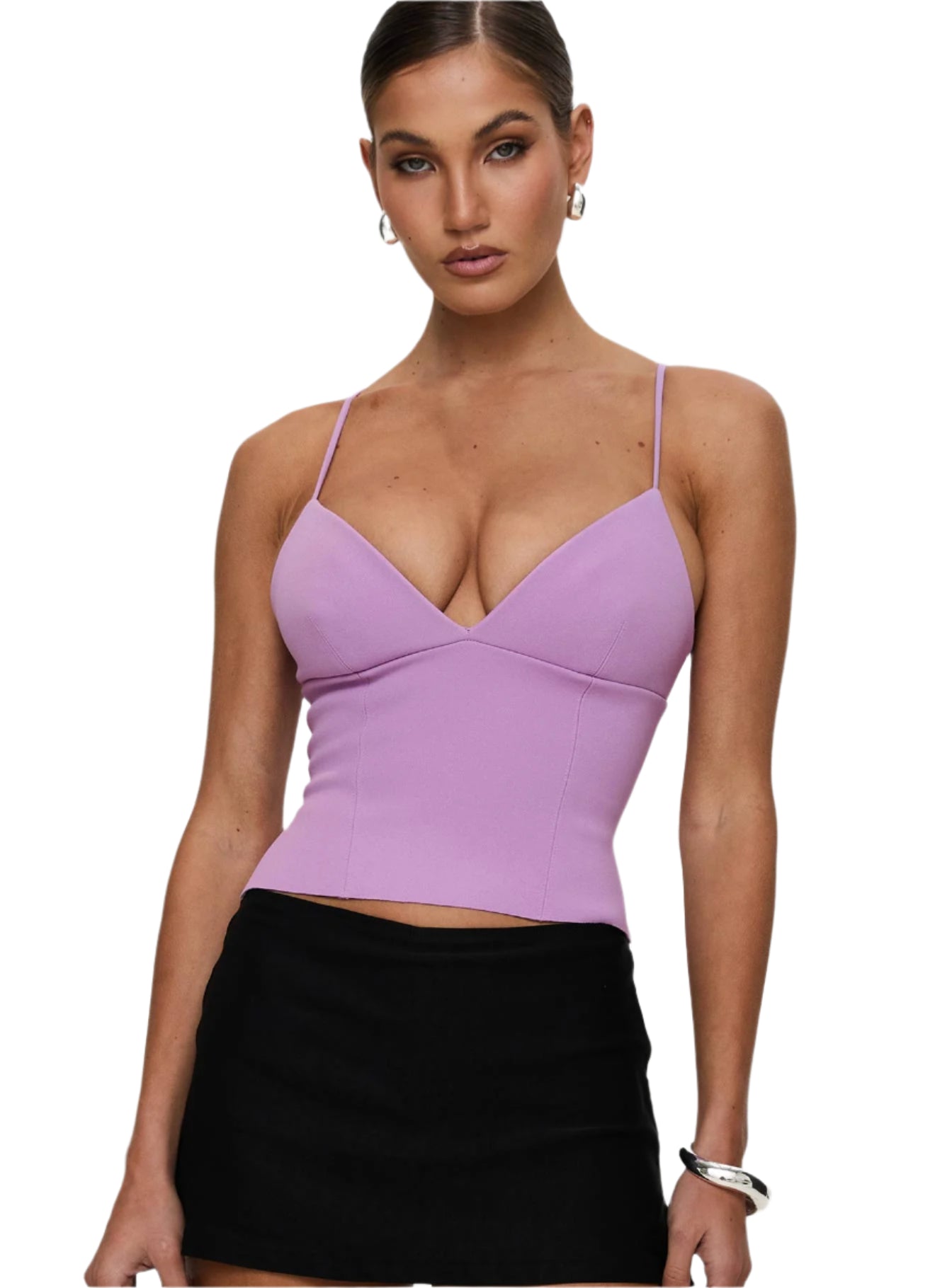 Jacquelyn - Sofistizierter Croptop mit V-Ausschnitt und Spaghettiträgern