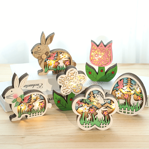 FestlicheDeko - Ostern LED Holzdekoration Kollektion