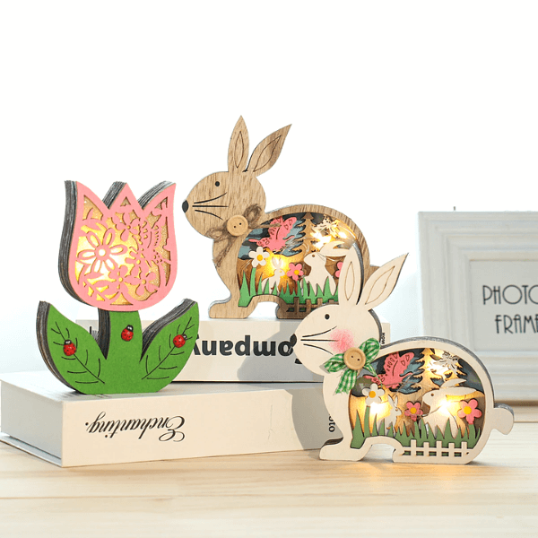 FestlicheDeko - Ostern LED Holzdekoration Kollektion