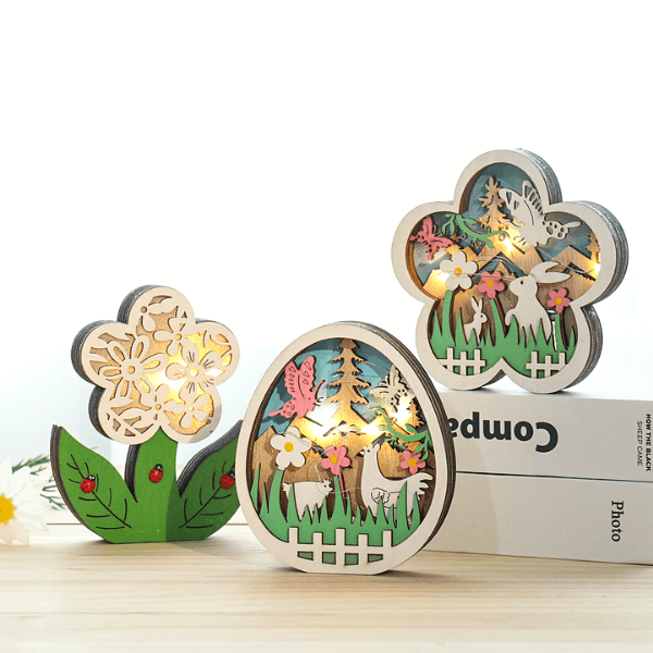 FestlicheDeko - Ostern LED Holzdekoration Kollektion