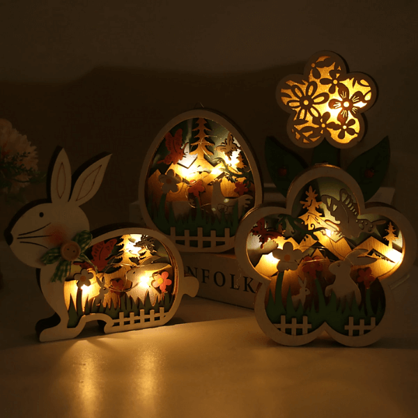 FestlicheDeko - Ostern LED Holzdekoration Kollektion