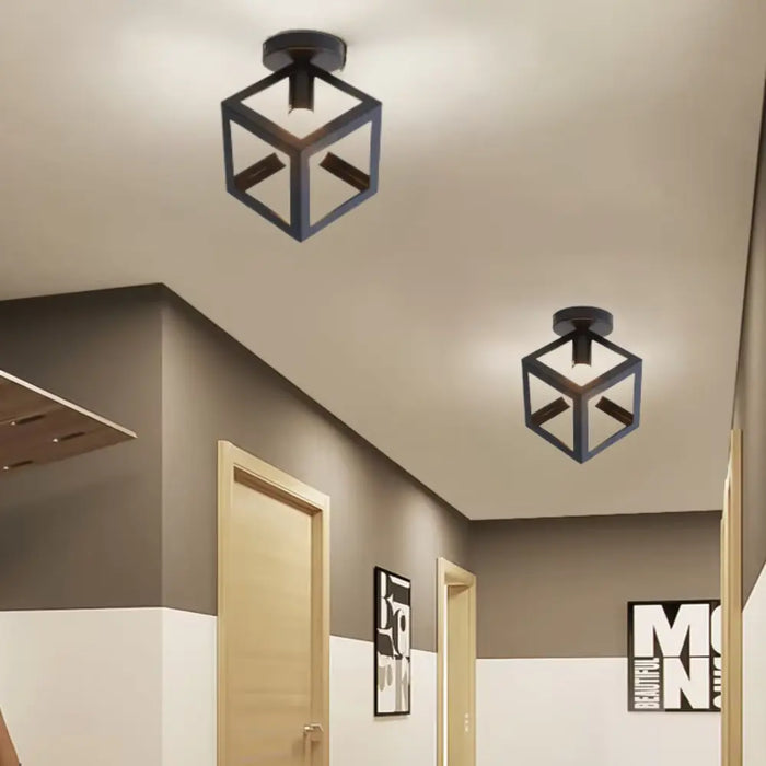 GeoGlow - Minimalistische geometrische Würfel-Deckenleuchte