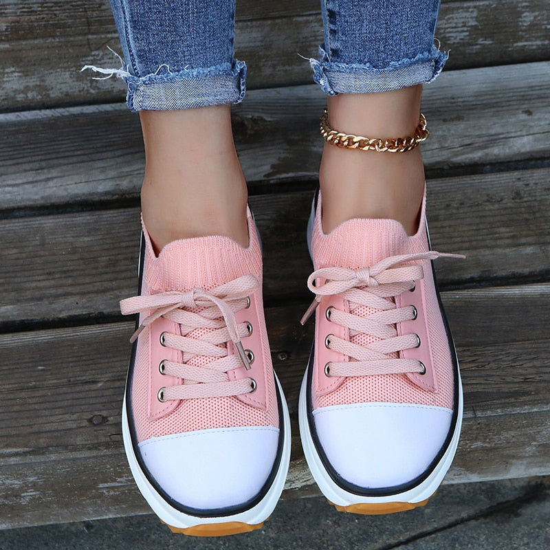 Thora Stilvolle Sneakers mit Dickeren Sohlen und Verstellbaren Schnürsenkeln