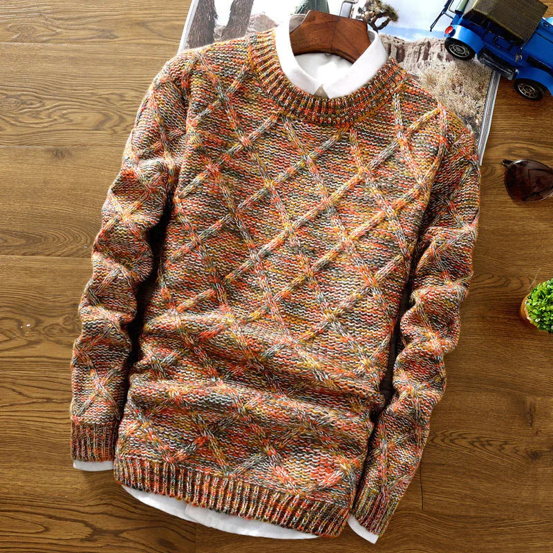 Isabel | Lebendiger Regenbogen-Strickpullover