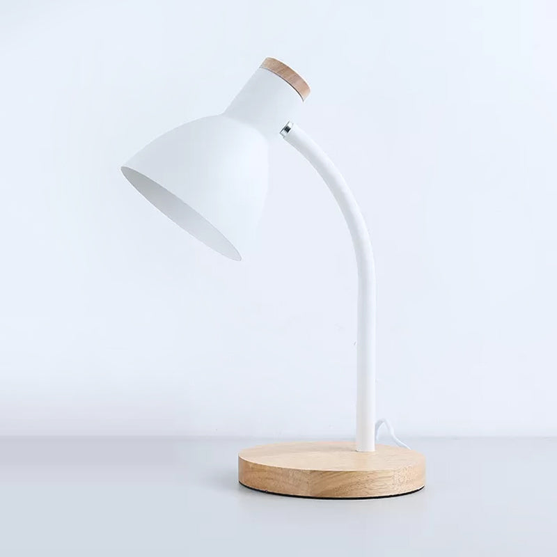 LumaBend | Schlanke LED-Tischlampe mit flexiblem Hals und Holzfuß