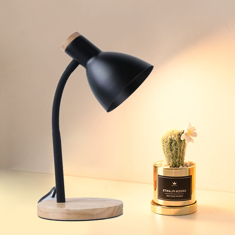 LumaBend | Schlanke LED-Tischlampe mit flexiblem Hals und Holzfuß