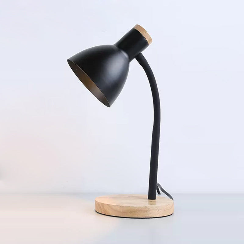 LumaBend | Schlanke LED-Tischlampe mit flexiblem Hals und Holzfuß