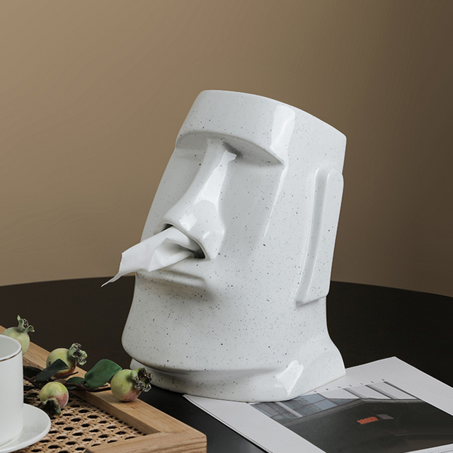 StatueTissue - ausgefallener Moai-Tuchhalter für stilvolle Räume