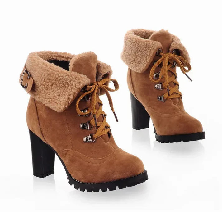 Rika warm lined skating boots with high heel