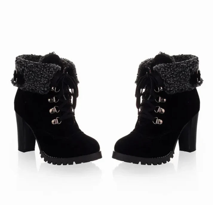 Rika warm lined skating boots with high heel