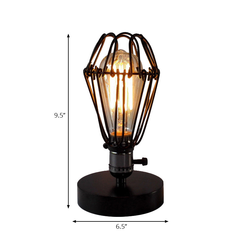 Noctiron – Industrielle Tischlampe mit Kronenblatt-Rahmen