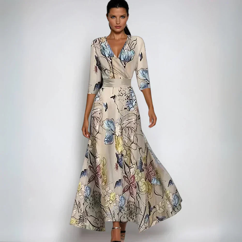 Isabella Stilvolle Blümchen Wickelkleid – Femininität und Eleganz