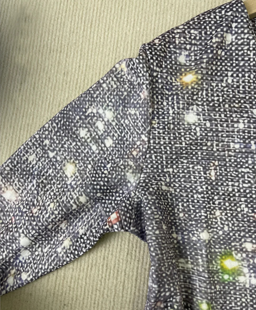 Luna Silber Metallic Oberteil – Glänzende Eleganz für Festliche Anlässe