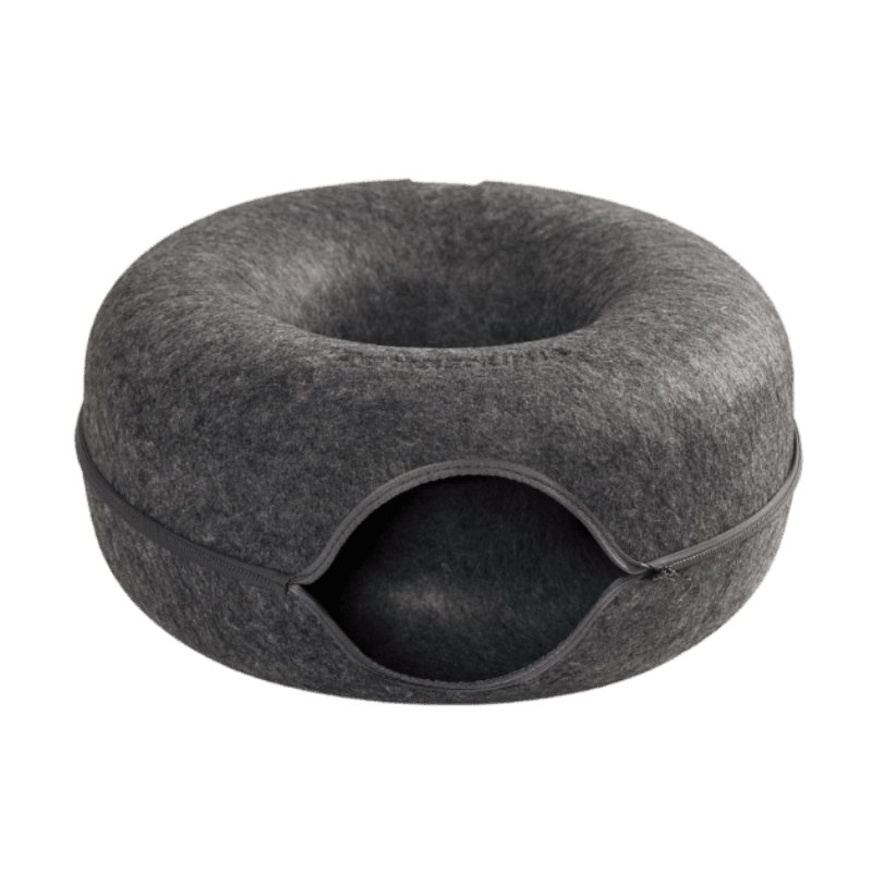 CozyNest - Bequeme donut-förmige Filz-Katzenbett