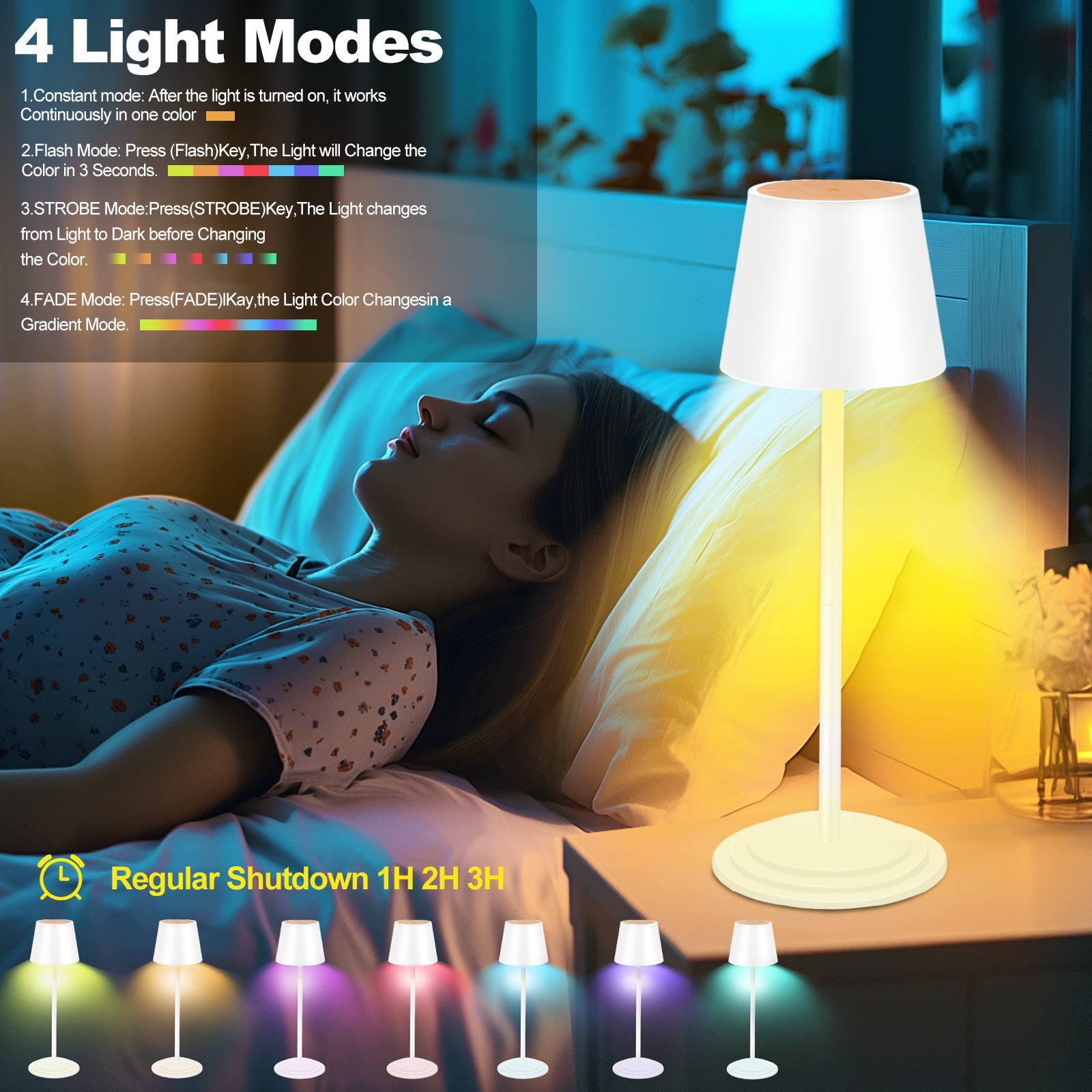 Glow Ease | Dimmbare kabellose Tischlampe mit Touchsteuerung