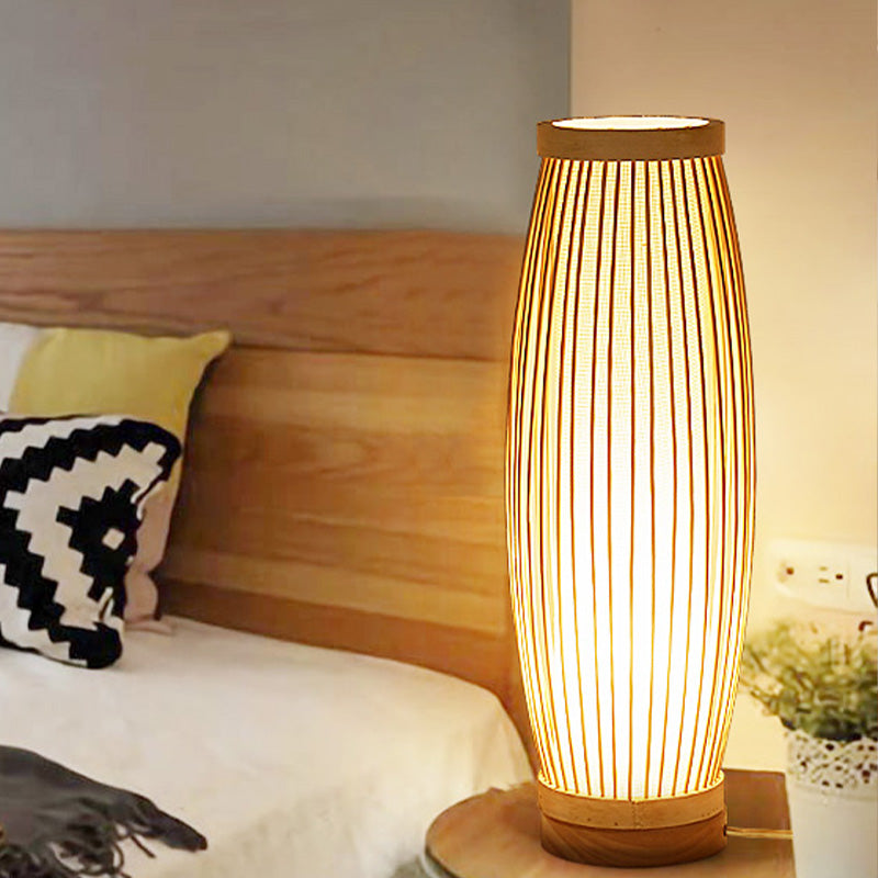 BambooSerenity - Asiatisch inspirierte längliche Nachttischlampe