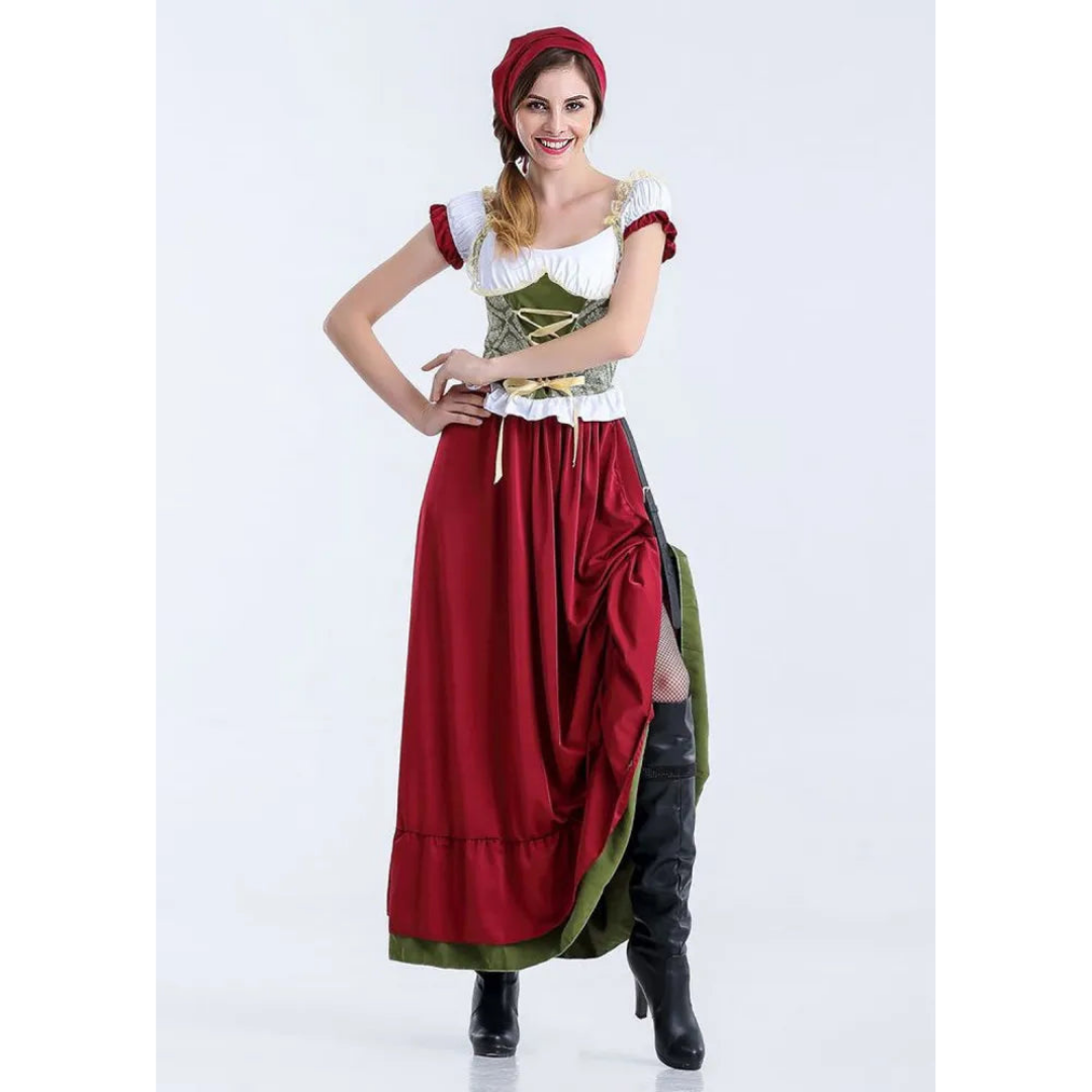 Jule | Damen Langes Oktoberfest Dirndl Kleid | 2024