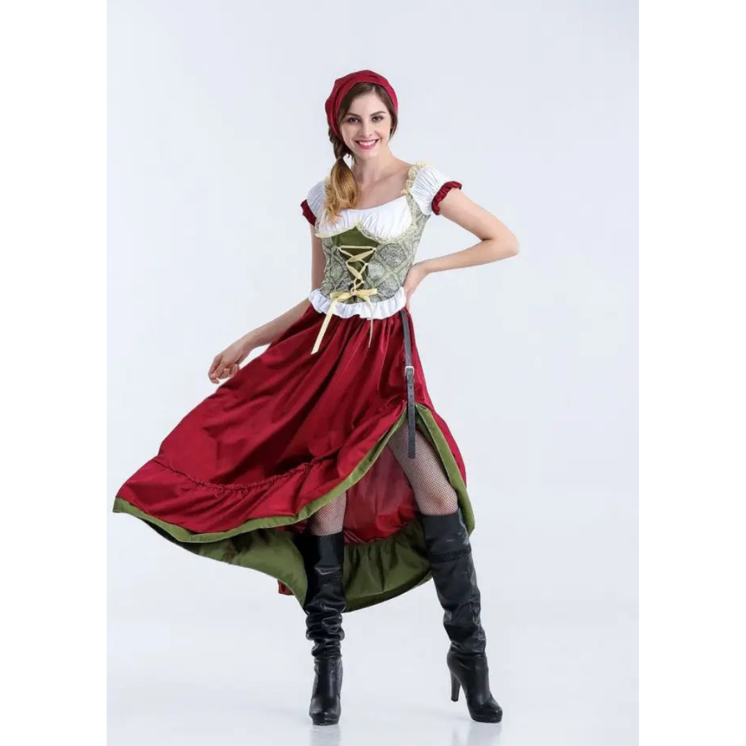 Jule | Damen Langes Oktoberfest Dirndl Kleid | 2024