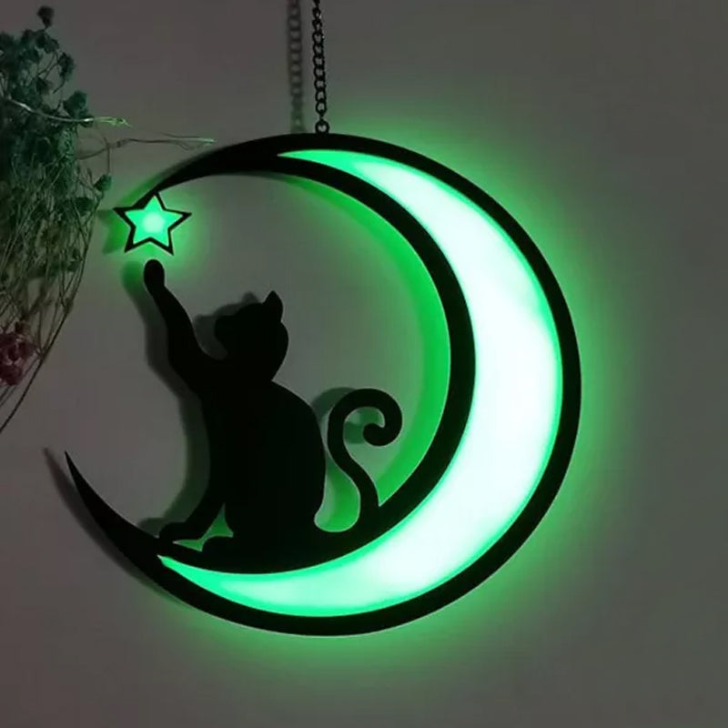 MysticPaws Katze & Halbmondenlampe – Magisches Stimmungslicht für eine Gemütliche Einrichtung