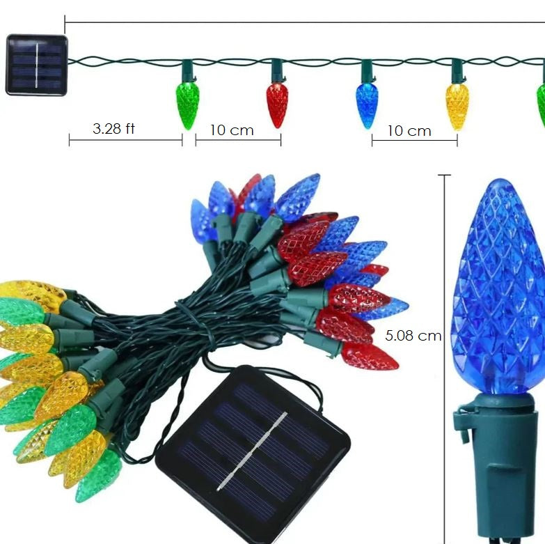 GlowLume Solarbetriebene C6 Lichterkette – Schaffen Sie Eine Magische Außendekoration