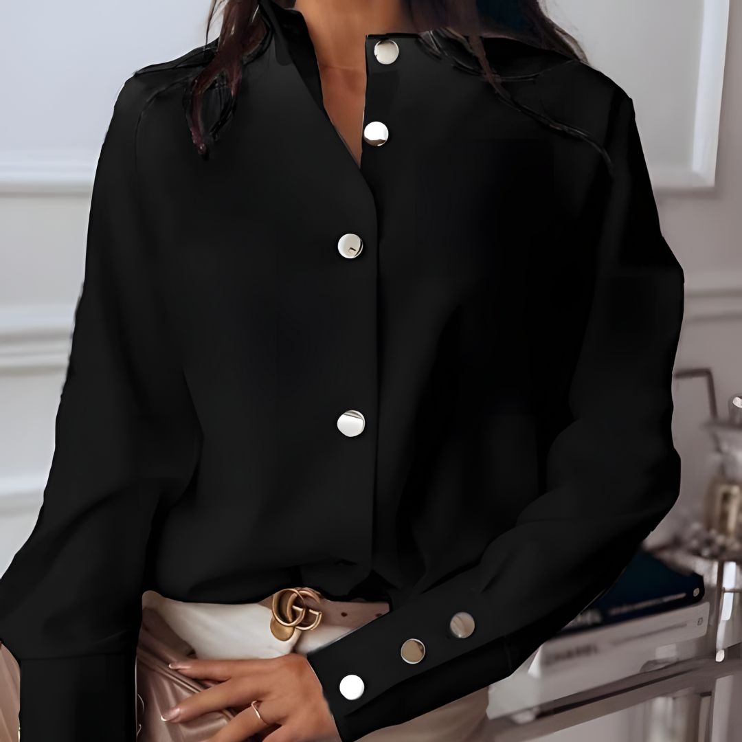 Elora – Elegante langärmelige Bluse mit Knöpfen