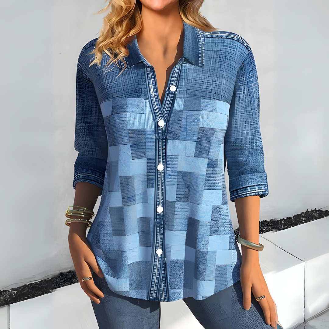 Chloe Lässige Karierten Bluse