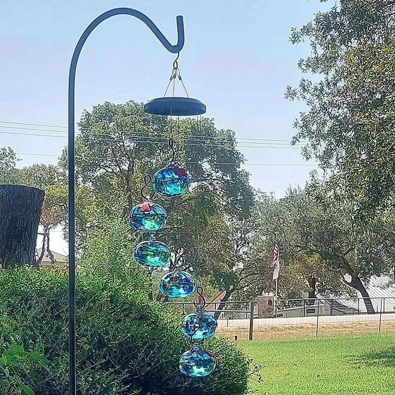 ChimeFeeder handgefertigte Glaskolibri-Futterstelle mit Windglocke
