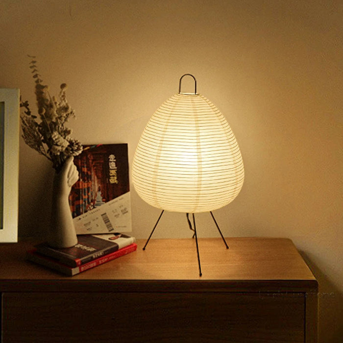 AmbientGlow - moderne Mid-Century Rispapirbordlampe
