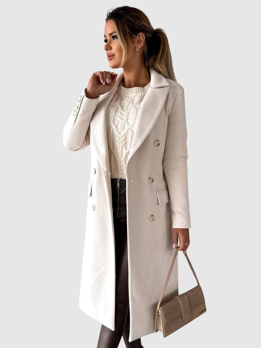 Laila - zeitlose doppeltknopffront Wollmischung Jacke