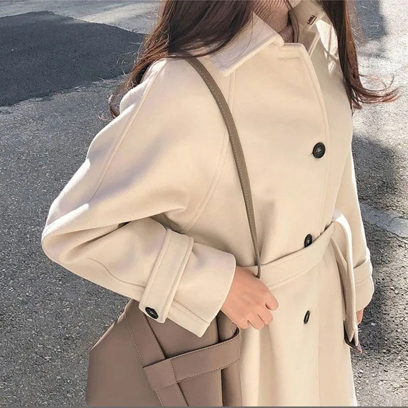 Rosella - Elegante Overcoat mit Gürtel aus Wollmischung für mühelosen Stil