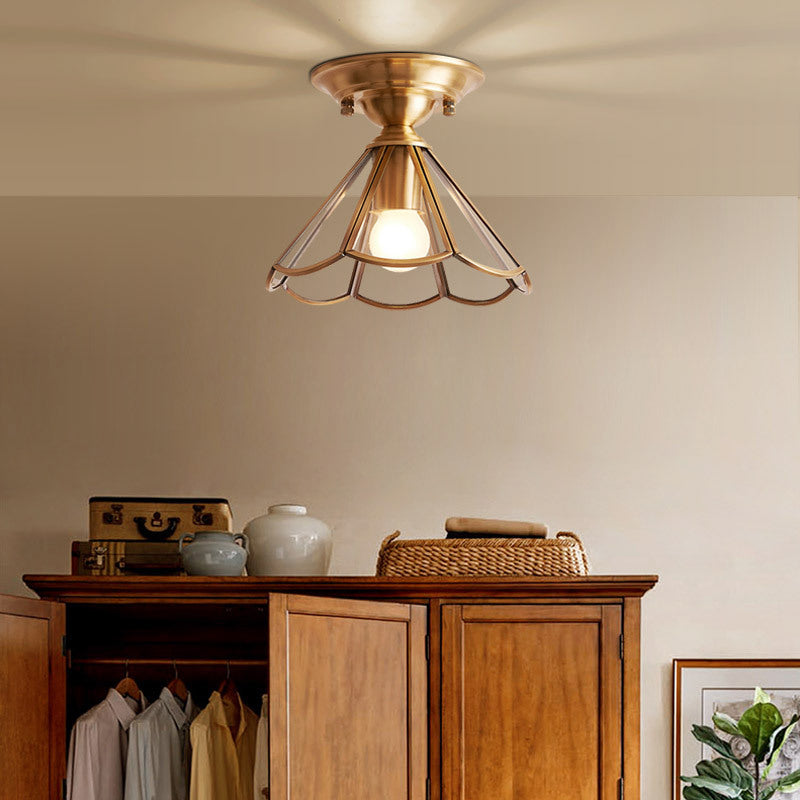 GoldenAura - Koloniale Semi Flush Mount-Beleuchtung