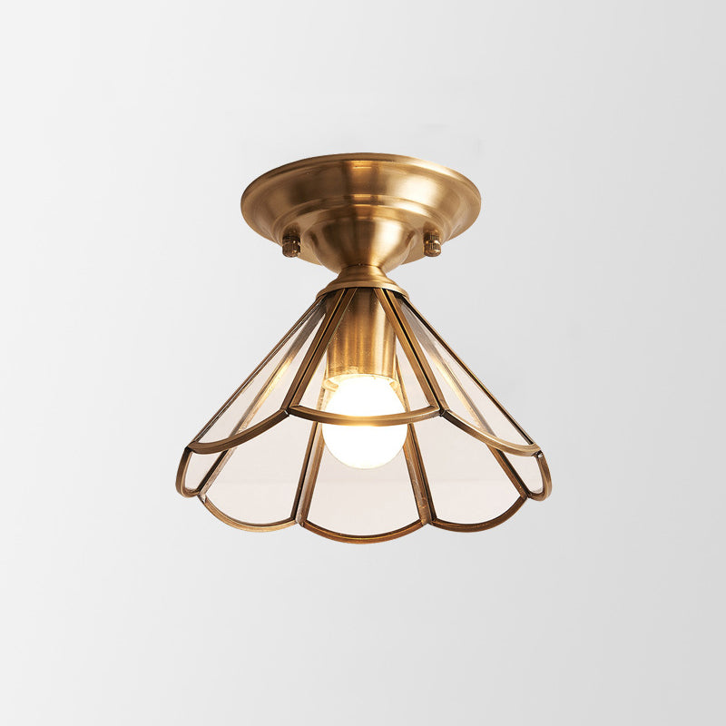 GoldenAura - Koloniale Semi Flush Mount-Beleuchtung