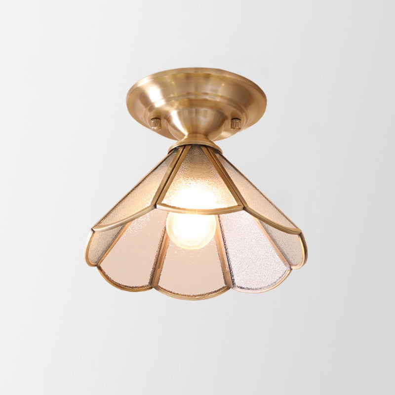 GoldenAura - Koloniale Semi Flush Mount-Beleuchtung