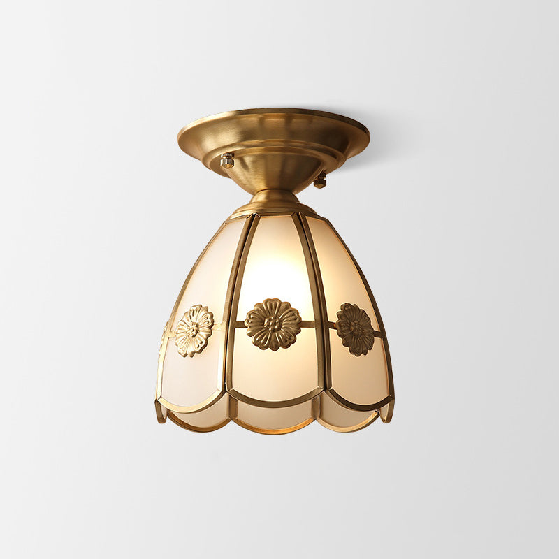 GoldenAura - Koloniale Semi Flush Mount-Beleuchtung