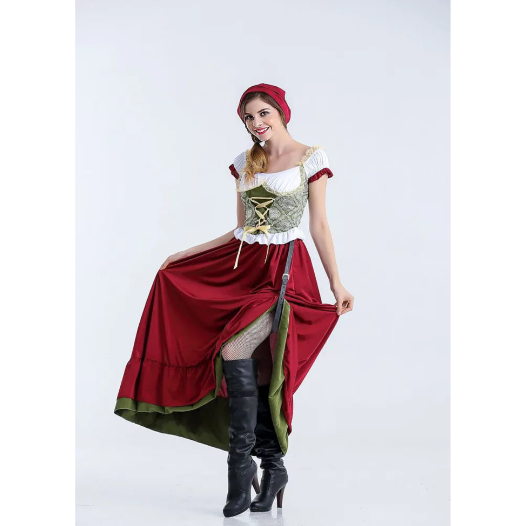 Jule | Damen Langes Oktoberfest Dirndl Kleid | 2024