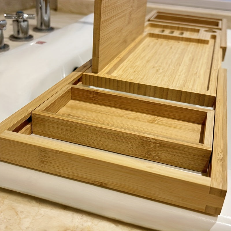 BambooRelax Erweiterbares Badewannenregal – Luxuriöses Spa-Erlebnis für Zuhause