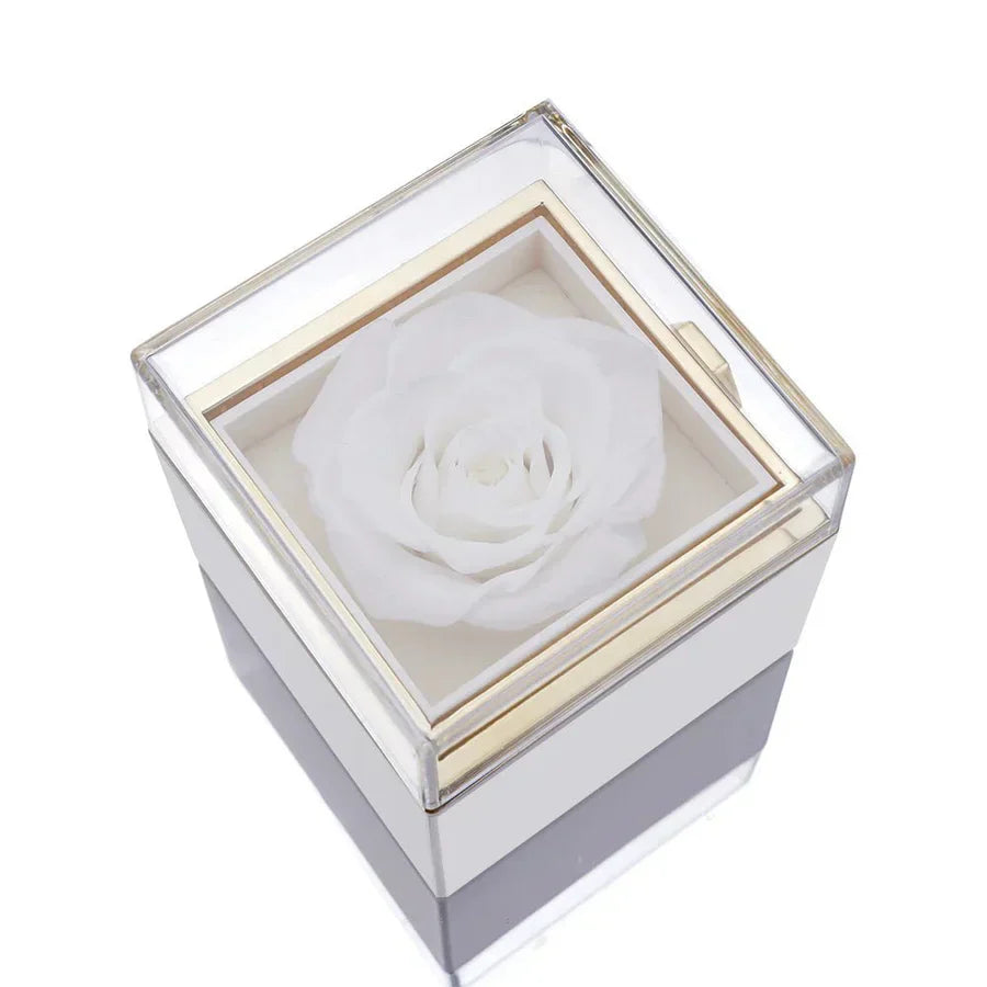 Ewige Rosen Geschenkbox mit verstecktem personalisiertem Halsband – Einzigartiges Geschenk zum Muttertag