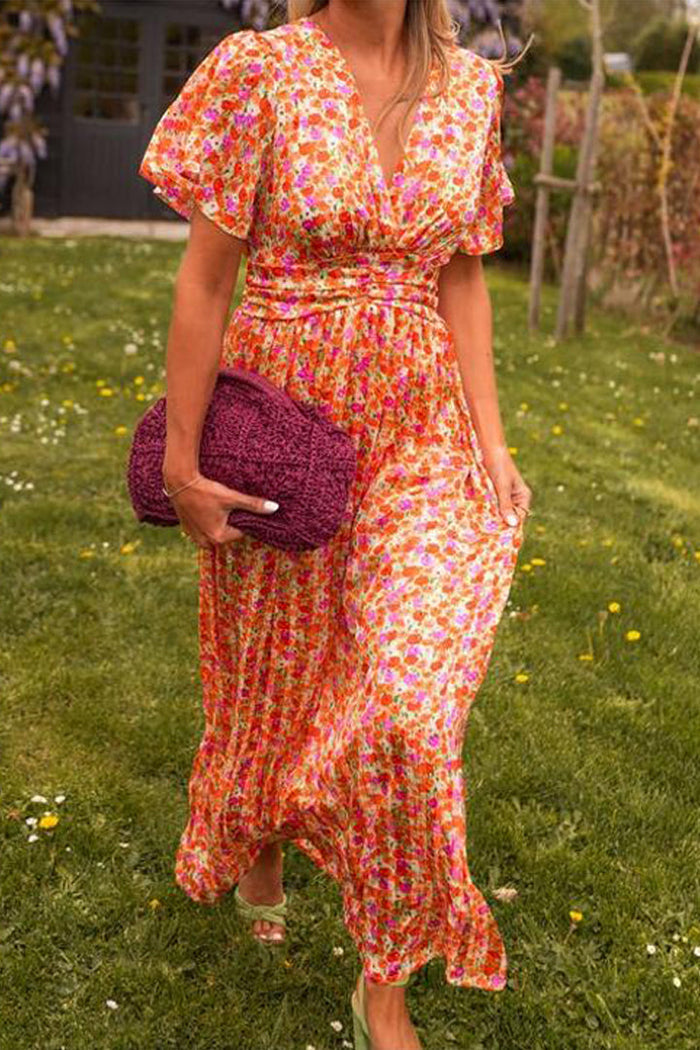 FloraBreeze Elegante Blumen-Maxikleid – Luftiges Ärmelloses Sommerkleid