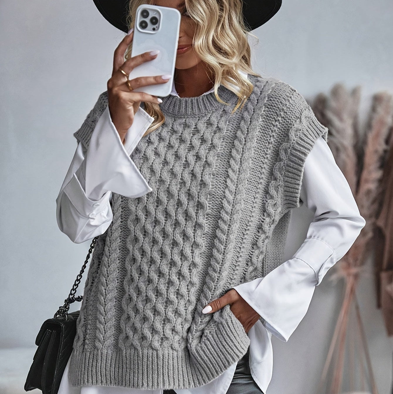Ärmelloser Strickpullover Lena