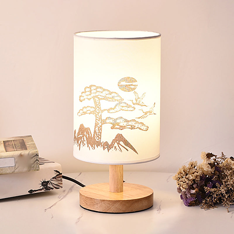 Printelle – Elegante Nachttischlampe mit künstlerischer Stofftextur