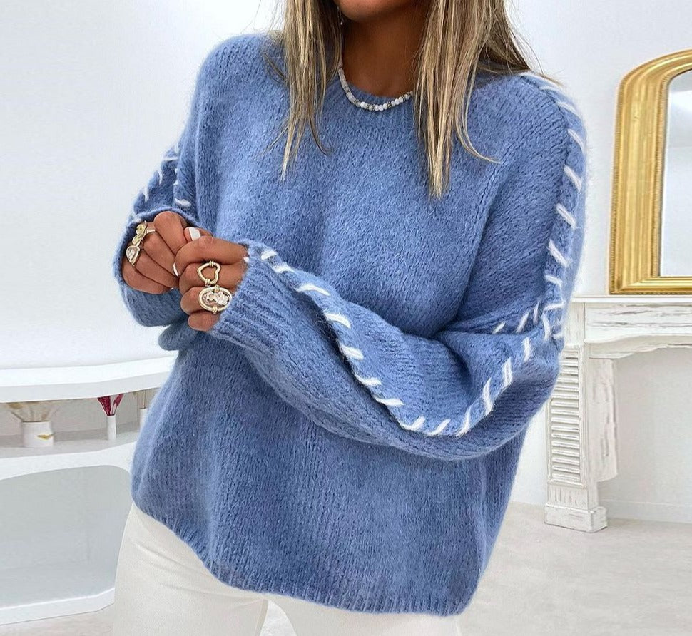 AutumnTrend® Langarmpullover in jugendlichem Blau