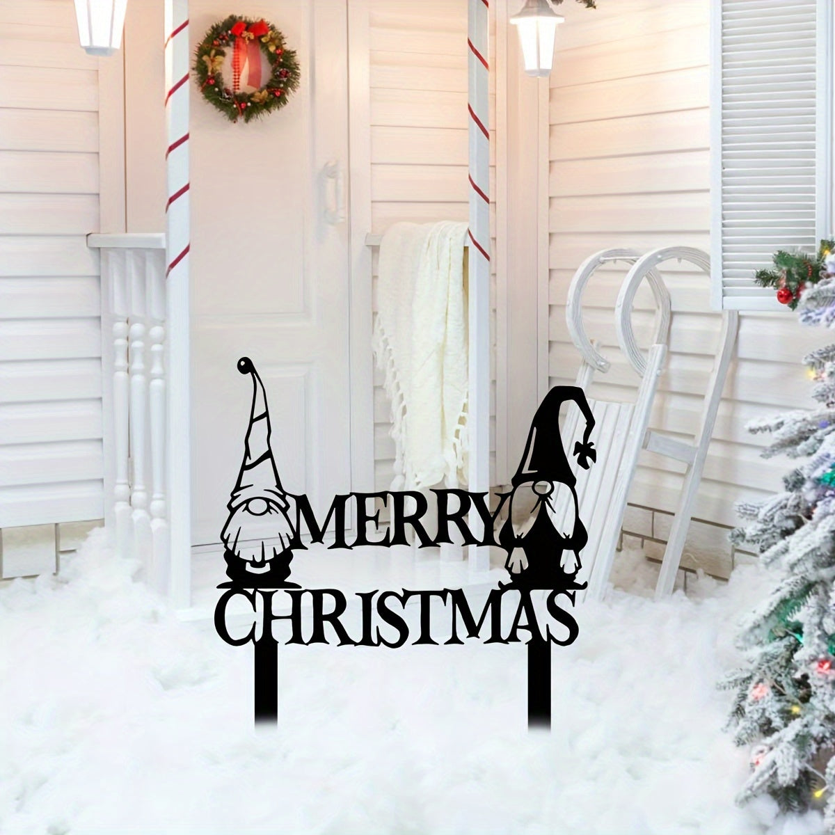 Charmanter metallischer Weihnachtsgartenstecker