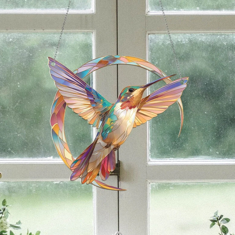 HummiGlow Lebendiger Kolibri Sonnenfänger – Strahlende Fensterdekoration