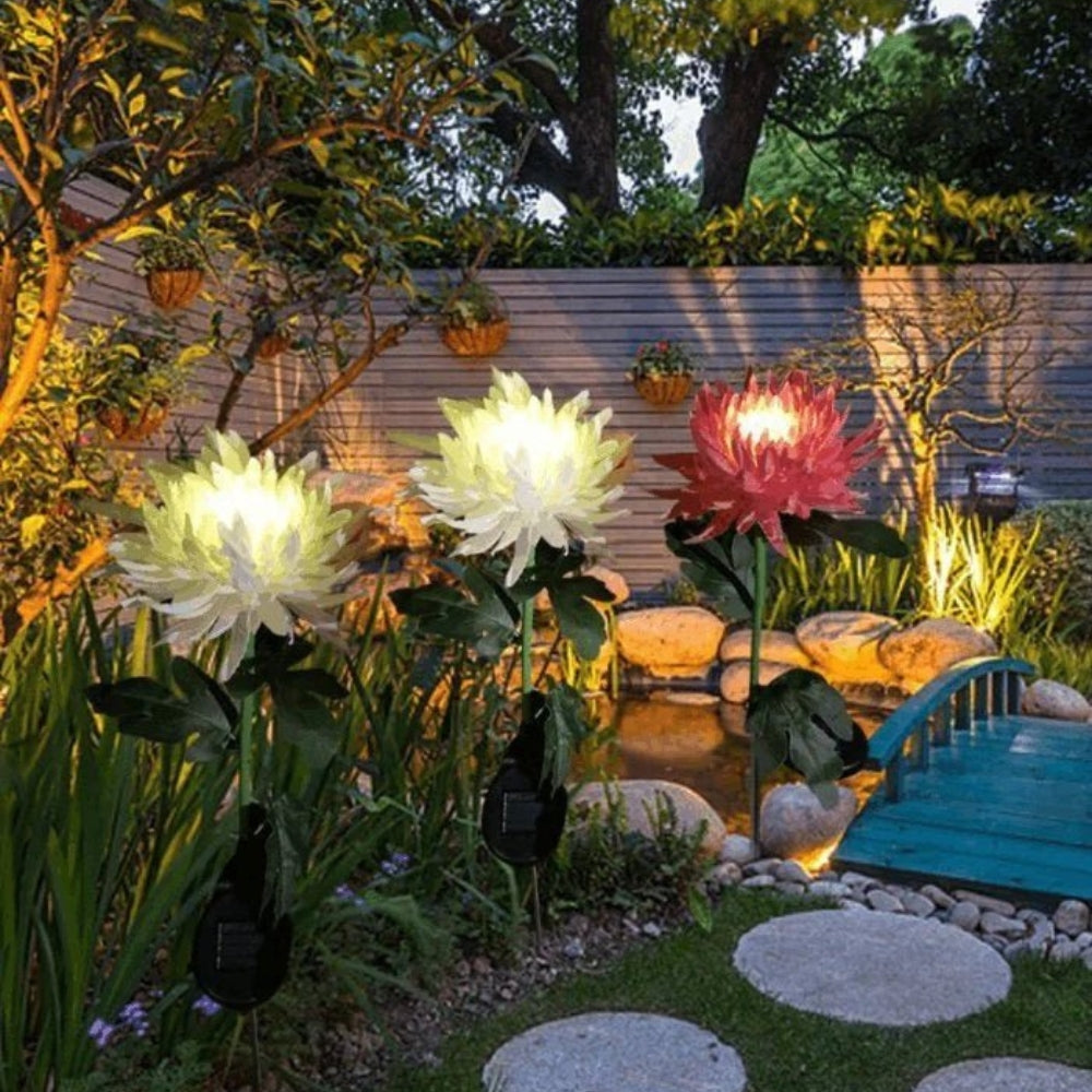 BloomGlow solarbetriebene Gartenlampen – Farbwechselnde LED-Außendekoration