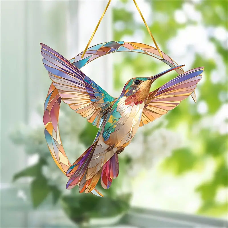 HummiGlow Lebendiger Kolibri Sonnenfänger – Strahlende Fensterdekoration